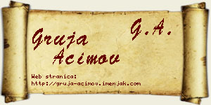 Gruja Aćimov vizit kartica